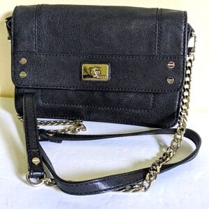 Milly Black Leather Organizer Crossbody